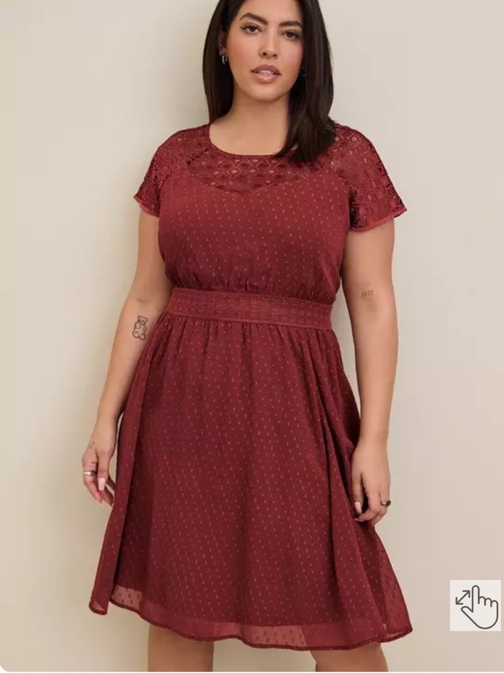 NWT Torrid Mini Clip Dot Crochet Lace Skater Dress 3X